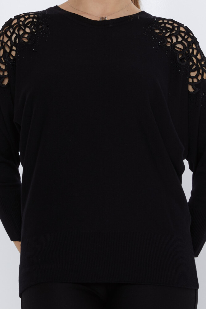 Knitted Sweater Decollete Detail Black - 31288 | KAZEE (Set of 3 M-L-XL) - 3