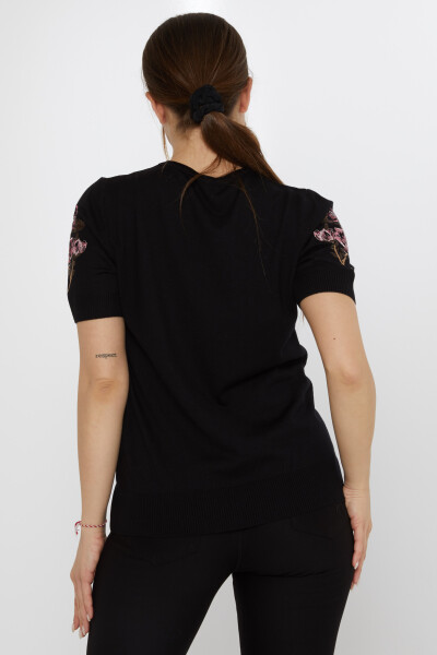 Knitted Sweater Floral Embroidered Black - 31725 | KAZEE (Set of 3 L-XL-2XL) - 5