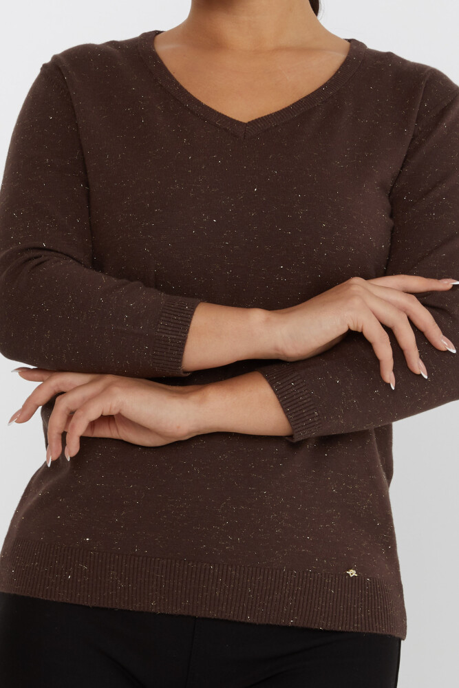 Knitted Sweater Glitter Detail Brown - 31515 | KAZEE (Set of 3 M-L-XL) - 3