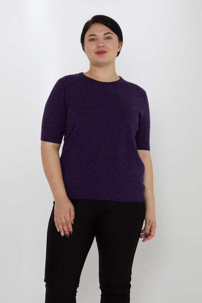 Knitted Sweater Glitter Detail Purple - 31714 | KAZEE (Set of 3 XL-2XL-3XL) - 1