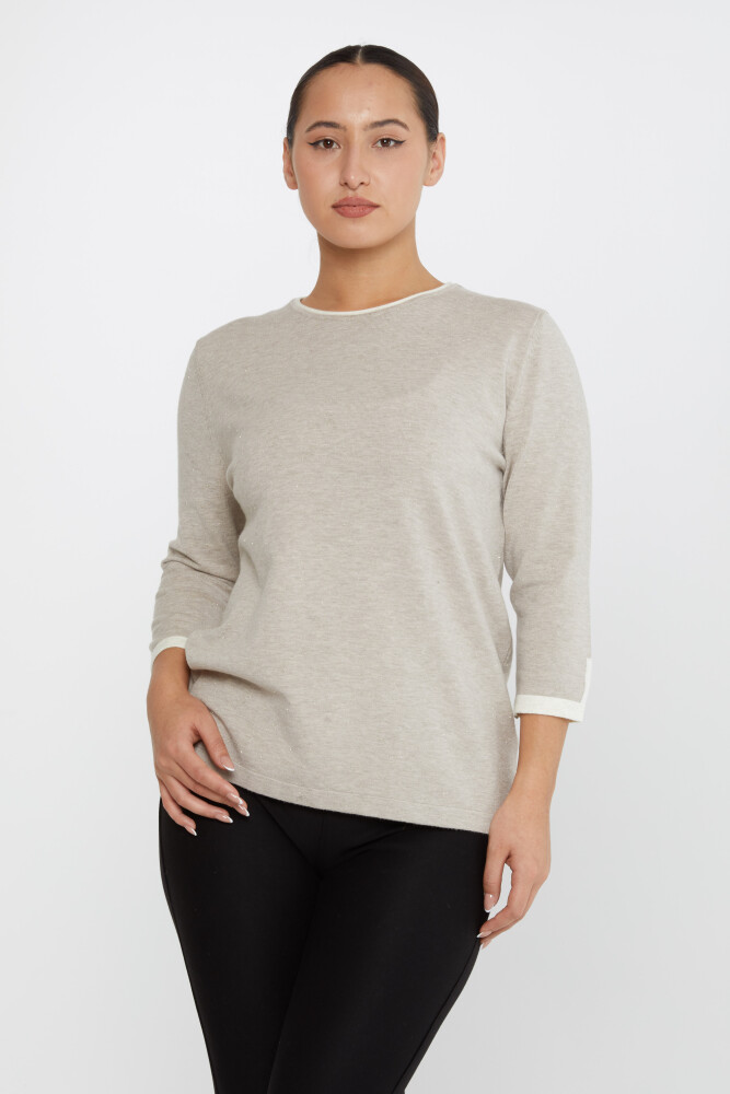 Knitted Sweater Glitter Detailed Mink - 31605 | KAZEE (Set of 3 M-L-XL) - 1