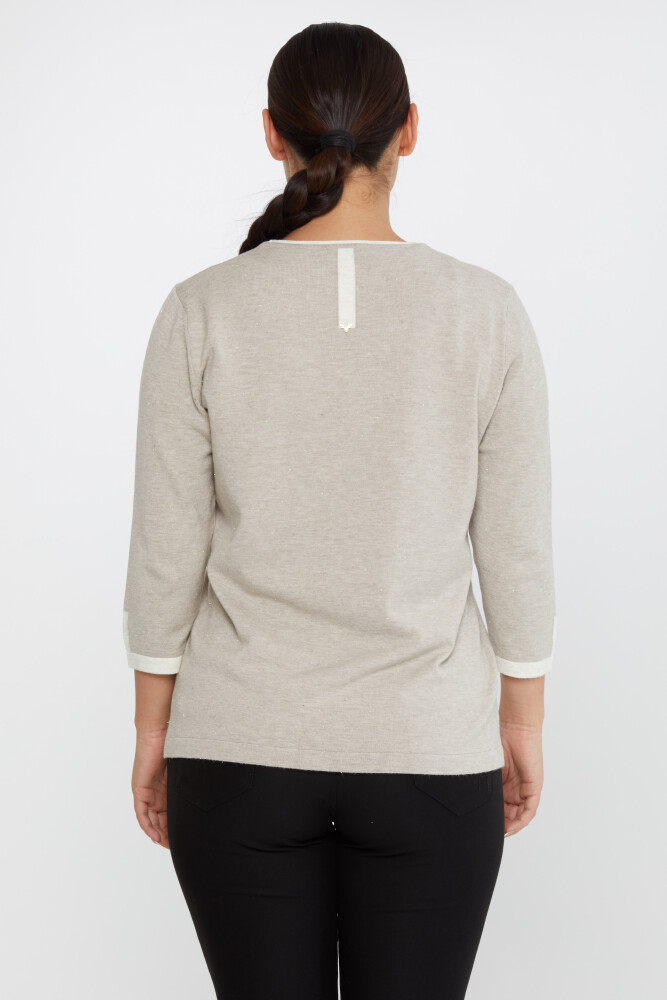 Knitted Sweater Glitter Detailed Mink - 31605 | KAZEE (Set of 3 M-L-XL) - 5