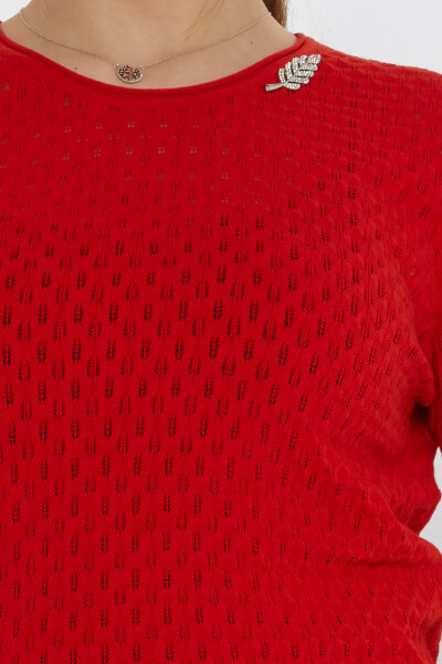 Knitted Sweater Leaf Brooch Red - 31811 | KAZEE (Set of 3 M-L-XL) - 5
