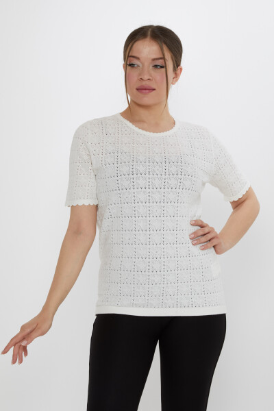 Knitted Sweater Openwork Ecru - 31822 | KAZEE (Set of 3 L-XL-2XL) - Kazee (1)