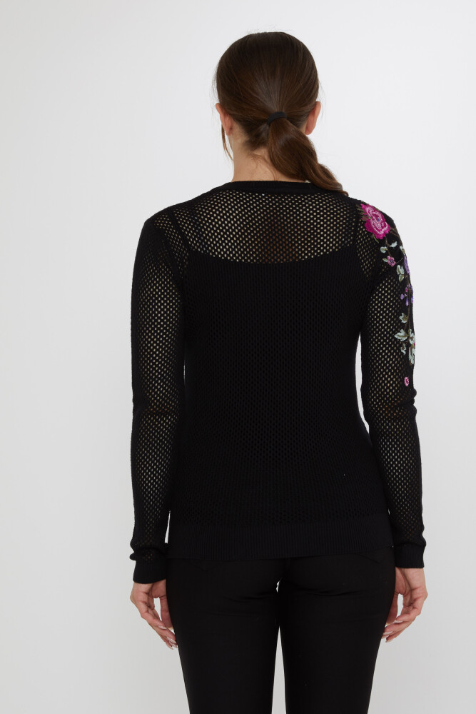  Knitted Sweater Openwork Black - 31163 | KAZEE (3-Piece Set S-M-L) - 3