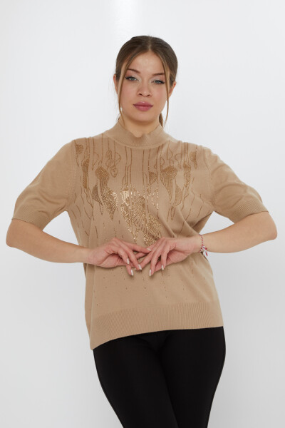 Knitted Sweater Patterned Beige - 30663 | KAZEE (Set of 3 XL-2XL-3XL) - KAZEE 