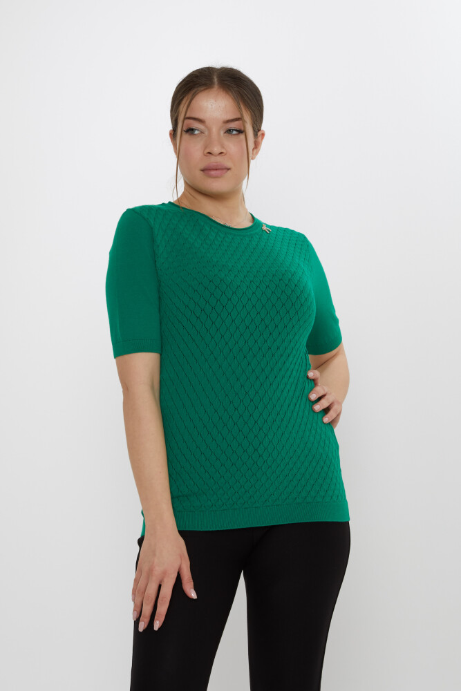 Knitted Sweater Ribbon Brooch Green - 31815 | KAZEE (Set of 3 L-XL-2XL) - 1