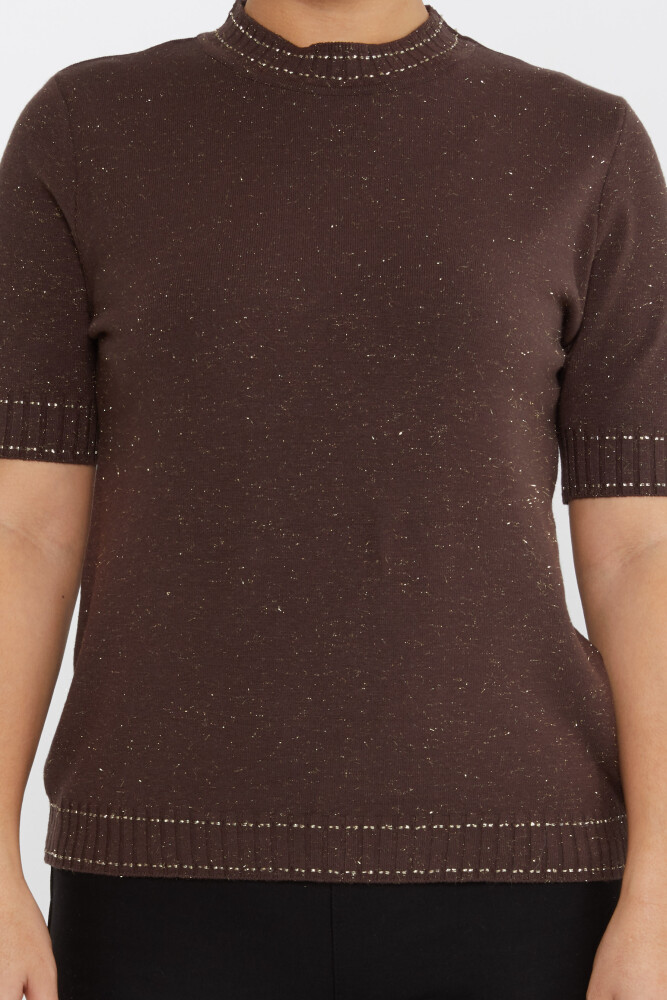 Knitted Sweater Short Sleeve Brown - 31626 | KAZEE (Set of 3 M-L-XL) - 3