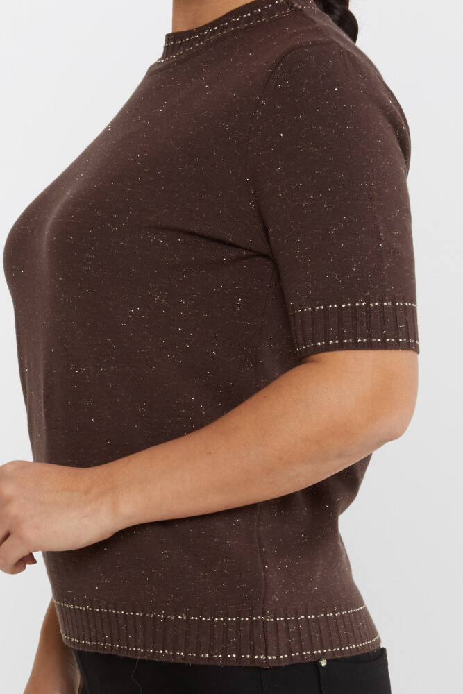 Knitted Sweater Short Sleeve Brown - 31626 | KAZEE (Set of 3 M-L-XL) - 4