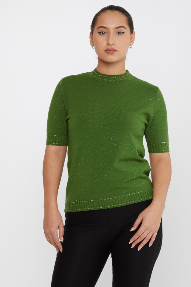 Knitted Sweater Short Sleeve Green - 31626 | KAZEE (Set of 3 M-L-XL) - 1