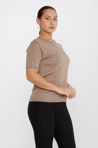 Knitted Sweater Short Sleeve Mink - 31608 | KAZEE (Set of 3 M-L-XL) - 2