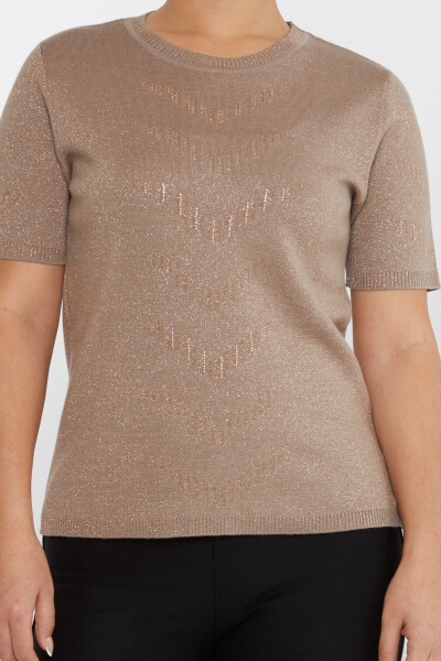 Knitted Sweater Short Sleeve Mink - 31608 | KAZEE (Set of 3 M-L-XL) - 3