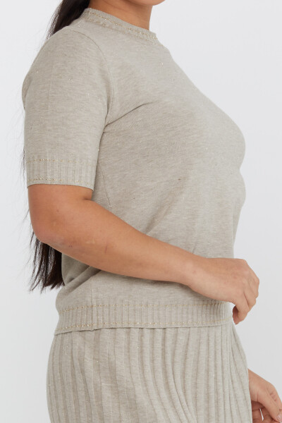 Knitted Sweater Short Sleeve Mink - 31626 | KAZEE (Set of 3 M-L-XL) - 4