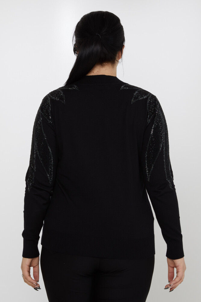 Knitted Sweater Shoulder Stone Embroidered Black - 31601 | KAZEE (Set of 3 M-L-XL) - 5