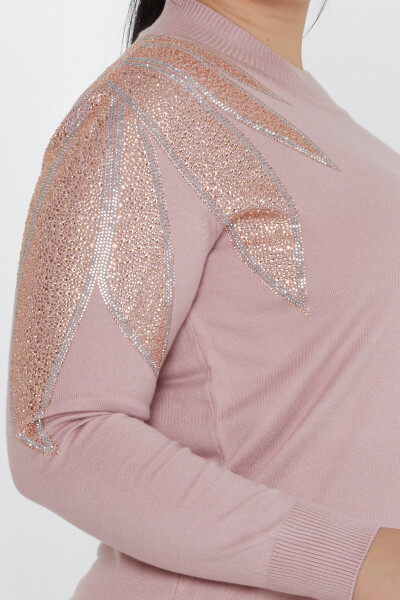 Knitted Sweater Shoulder Stone Embroidered Powder - 31601 | KAZEE (Set of 3 M-L-XL) - 4