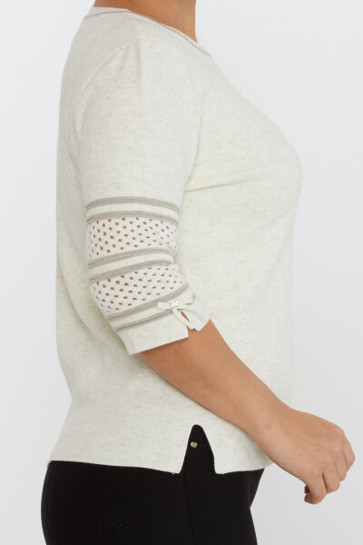Knitted Sweater Sleeve Detail Ecru - 31316 | KAZEE (Set of 3 M-L-XL) - 4
