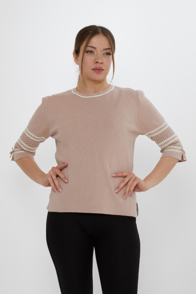 Knitted Sweater Sleeve Detail Powder - 31316 | KAZEE (Set of 3 M-L-XL) - 2