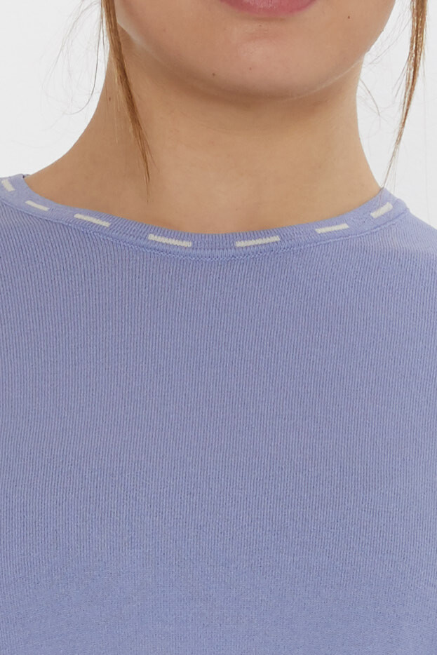 Knitted Sweater - Sleeve Slit Detail - Lavender - 31857 | KAZEE (Set of 2 L-XL) - 4