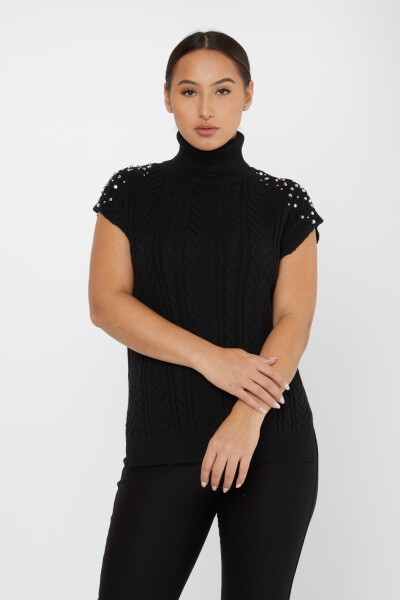 Knitted Sweater Sleeve Stone Detail Black - 30242 | KAZEE (Set of 3 S-M-L) - Kazee (1)