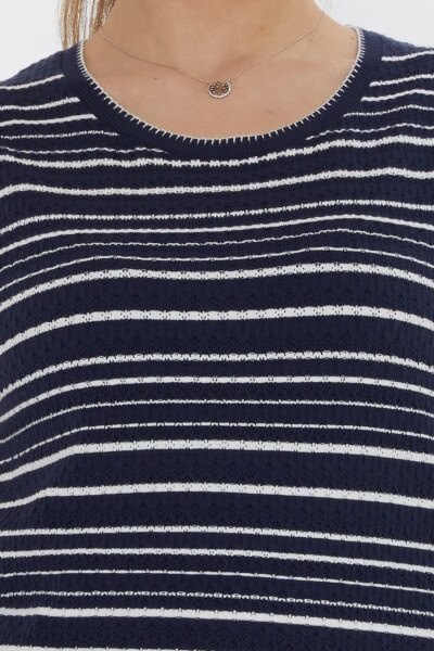 Knitted Sweater - Sleeveless Navy Blue - 31764 | KAZEE (3-Piece Set S-M-L) - 5