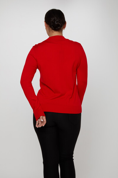 Knitted Sweater Stone Embroidered Red - 30556 | KAZEE (Set of 3 S-M-L) - 4