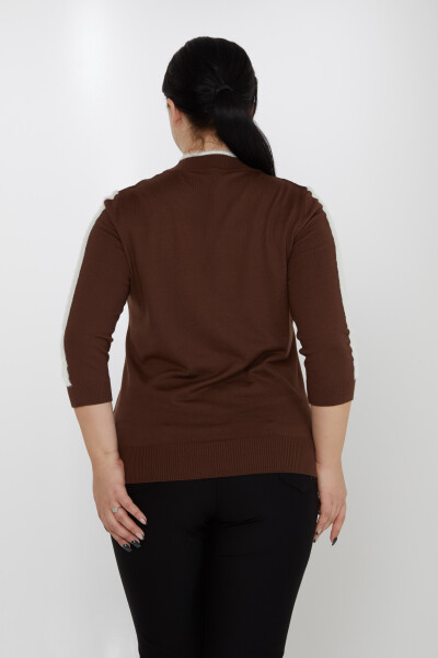 Knitted Sweater Stripe Sleeve Detail Brown - 31196 | KAZEE (Set of 3 M-L-XL) - 5