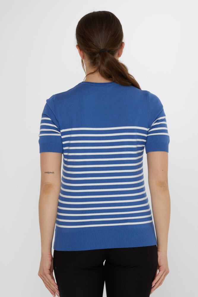 Knitted Sweater Striped Indigo-Ecru - 30396 | KAZEE (Set of 4 M-L-XL-2XL) - 5