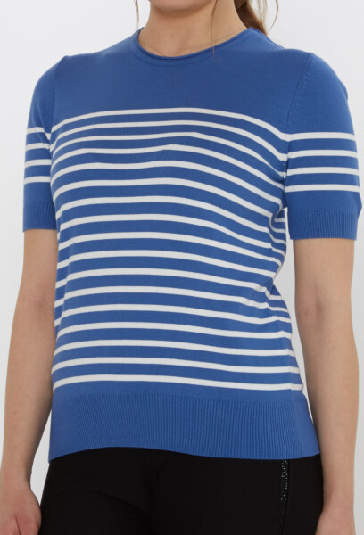 Knitted Sweater Striped Indigo-Ecru - 30396 | KAZEE (Set of 4 M-L-XL-2XL) - 4