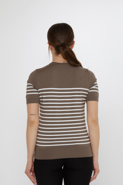 Knitted Sweater - Striped Mink-Ecru - 30396 | KAZEE (Set of 4 M-L-XL-2XL) - 6