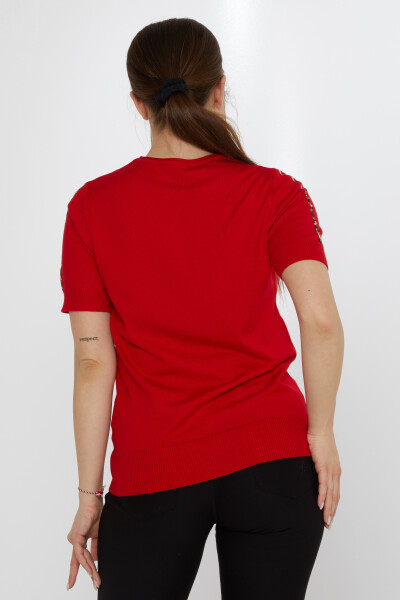 Knitted Sweater Tiger Stone Embroidered Red - 31596 | KAZEE (Set of 3 M-L-XL) - 5