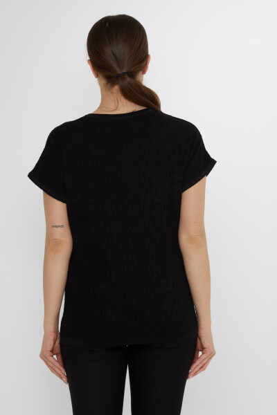 Knitted Sweater Slit Detail Black - 31249 | KAZEE (3-Piece Set L-XL-2XL) - 7