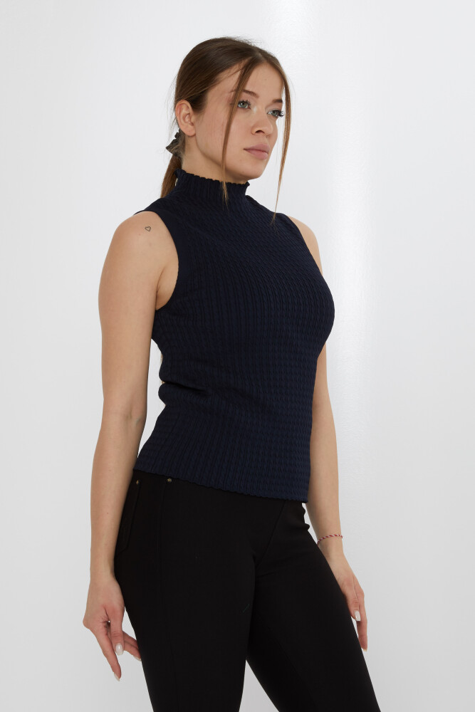 Knitted Sweater Zero Sleeve Navy Blue - 31658 | KAZEE (Set of 3 S-M-L) - 2