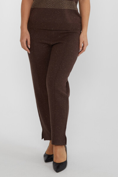 Knitted Trousers Elastic Waist Brown - 31527 | KAZEE (Set of 3 M-L-XL) - 3
