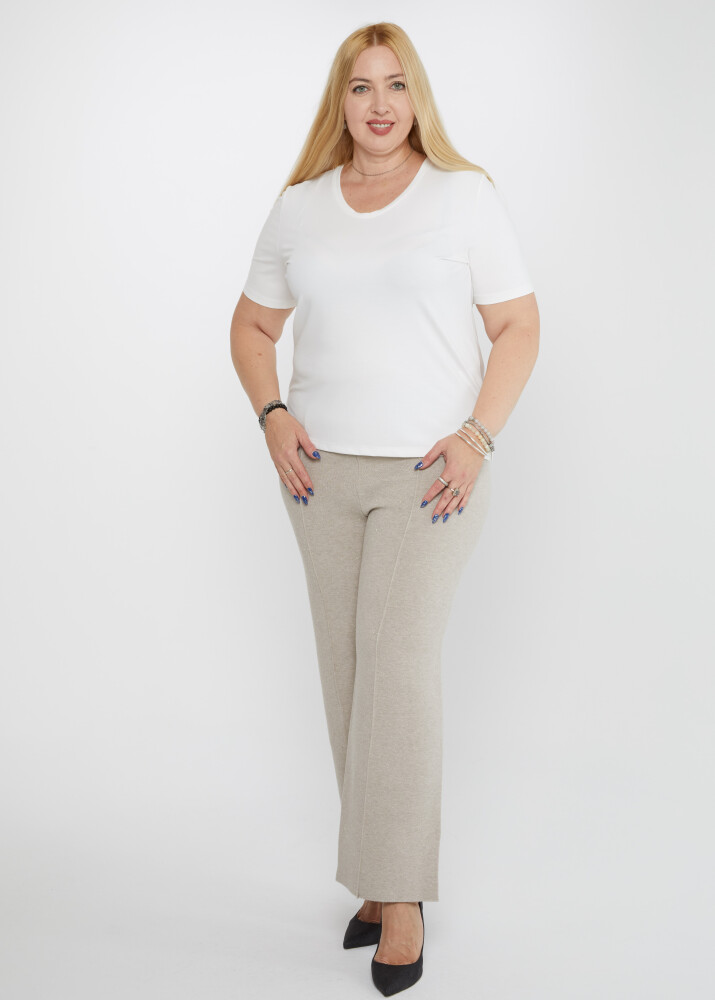 Knitted Trousers Glitter Detailed Mink - 31376 | KAZEE (Set of 3 L-XL-2XL) - 1