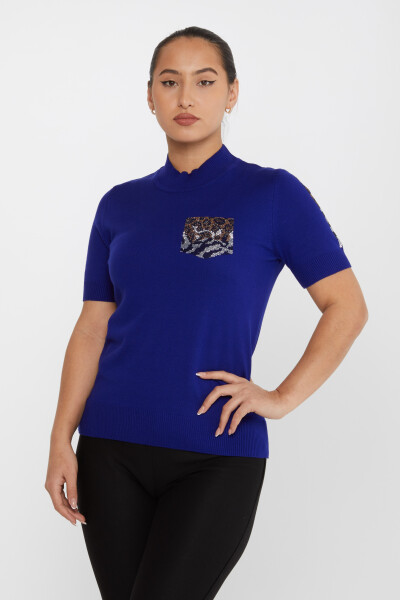 Knitwear Sweater Leopard Stone Embroidered Saks - 31623 | KAZEE (Set of 4 M-L-XL-2XL) 