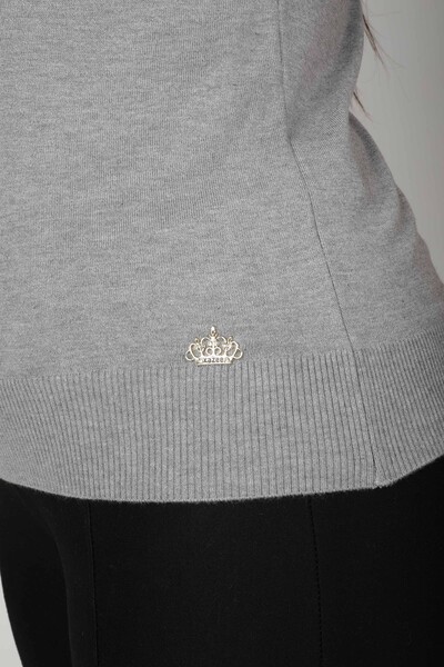 Knitted Sweater Short Sleeve Gray - 15943 | KAZEE (Set of 3 S-M-L) - 2