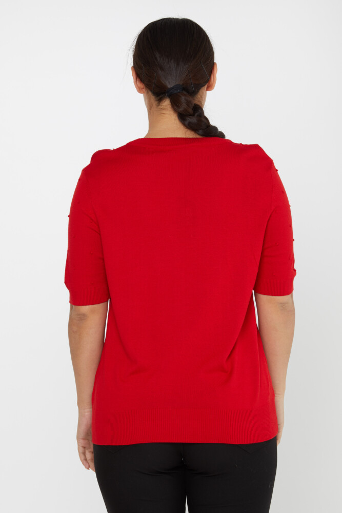 Knitted Sweater Short Sleeve Red - 30131 | KAZEE (Set of 4 M-L-XL-2XL) - 5