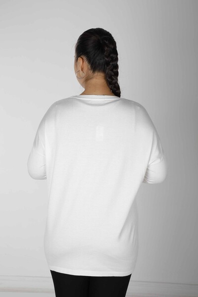 Knitted Sweater Slit Ecru - 30220 | KAZEE (Set of 4 L-XL-2XL-3XL) - 5