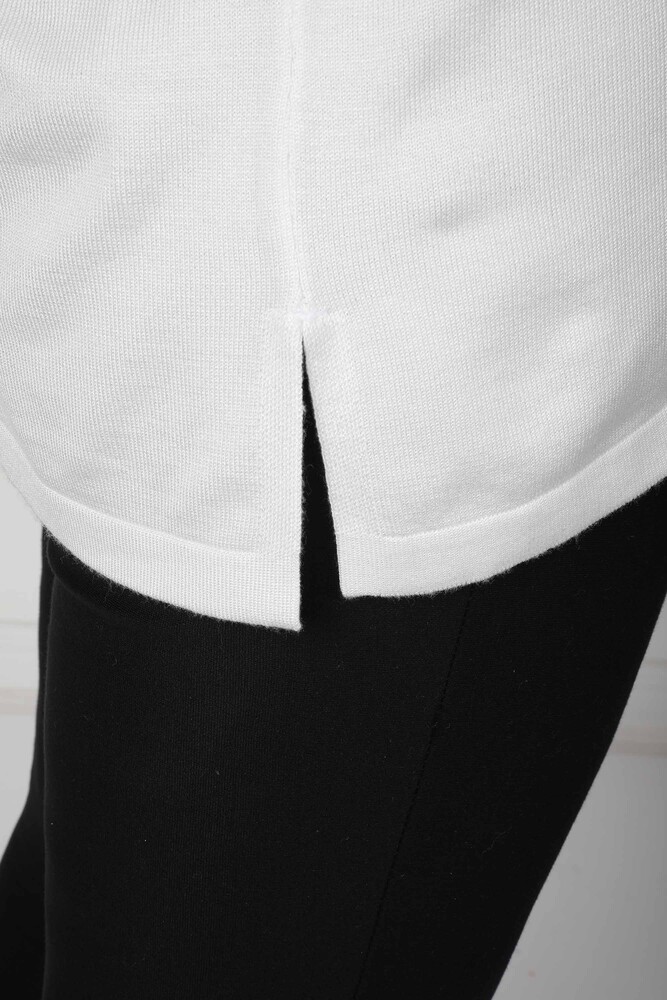 Knitted Sweater Slit Ecru - 30220 | KAZEE (Set of 4 L-XL-2XL-3XL) - 4