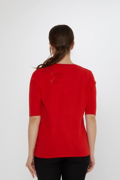 Knitted Sweater Star Embroidery Pomegranate Blossom - 31779 | KAZEE (3-Piece Set M-L-XL) - 7