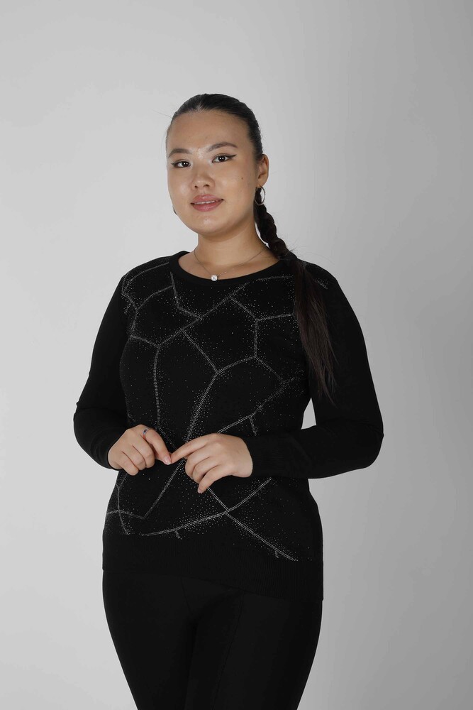 Strickpullover Stone Langarm Schwarz - 30531 | KAZEE (4er-Set L-XL-2XL-3XL) - 1