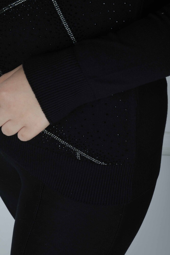 Strickpullover Stone Langarm Schwarz - 30531 | KAZEE (4er-Set L-XL-2XL-3XL) - 3