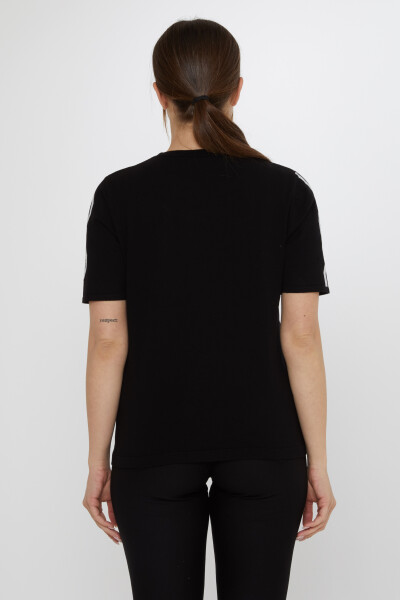 Knitted Sweater Stone Embellished Black - 31758 | KAZEE (3-Piece Set M-L-XL) - 5