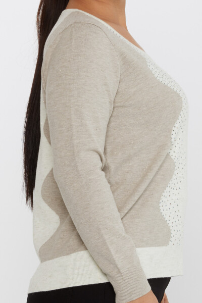 ژاکت بافتنی اکرو آستین بلند پر زرق و برق - 31633 | KAZEE (مجموعه 3 عددی L-XL-2XL) - 4