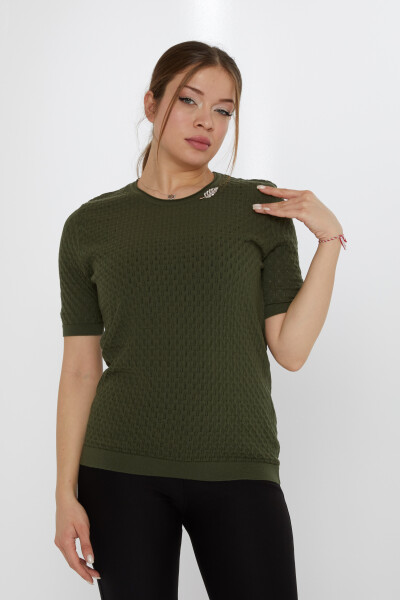 Knitwear Sweater with Leaf Brooch Vert - 31811 | KAZEE (Set of 3 M-L-XL) - 1