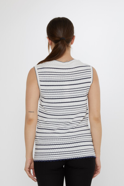 Knitted Sweater Sleeveless -White - 31764 | KAZEE (3-Piece Set S-M-L) - 6