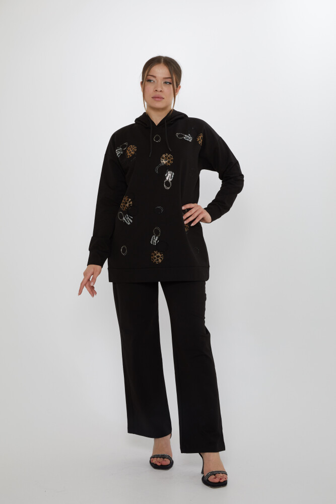 Komplet dresowy Stone Patterned Black - 17898 | KAZEE (zestaw 3 sztuk M-L-XL) - 1