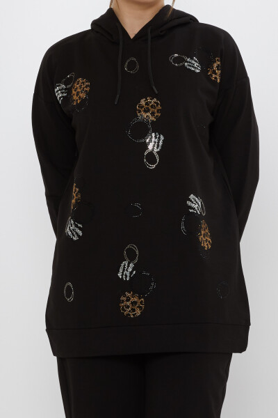 Komplet dresowy Stone Patterned Black - 17898 | KAZEE (zestaw 3 sztuk M-L-XL) - 4