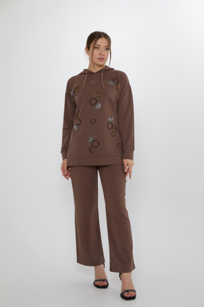 Komplet dresowy Stone Patterned Brown - 17898 | KAZEE (zestaw 3 sztuk M-L-XL) - Kazee (1)