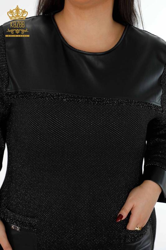 فستان نسائي أسود بالجملة - ملابس اسطنبول بالجملة - 7587 | كازي